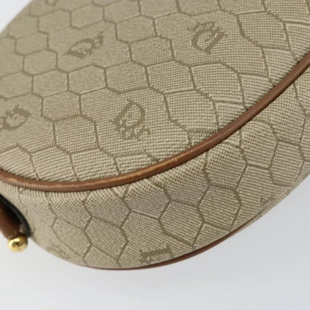 Authentic Christian Dior Honeycomb Canvas Shoulder Bag PVC Beige Gold - Picture 8 of 16